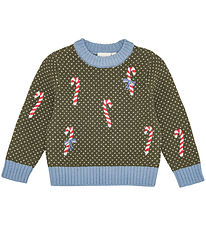 Flöss Bluse - Uld - Jasper - Strik - Dark Green Christmas