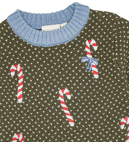 Flöss Bluse - Uld - Jasper - Strik - Dark Green Christmas