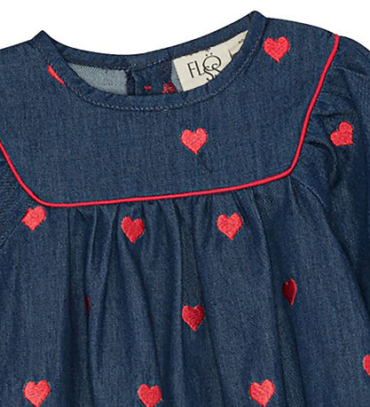 Flöss Kjole - Denim - Amee - Mid Blue Heart