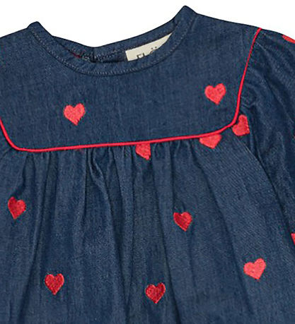 Flöss Bluse - Amee - Denim - Mid Blue Heart