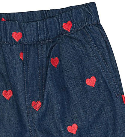 Flöss Bukser - Amee - Denim - Mid Blue Heart
