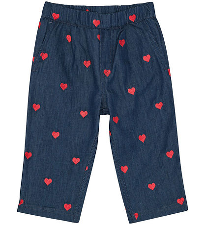 Flöss Bukser - Amee - Denim - Mid Blue Heart