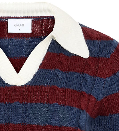 Grunt Bluse - Strik - GrBertage - Navy-Red