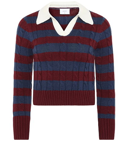 Grunt Bluse - Strik - GrBertage - Navy-Red