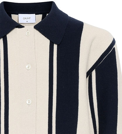 Grunt Cardigan - Strik - GrBaja - Navy-Sand
