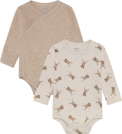 Pippi Baby Body l/æ - 4-pak - Flint Stone