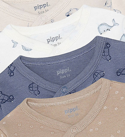 Pippi Baby Body l/æ - 4-pak - Flint Stone