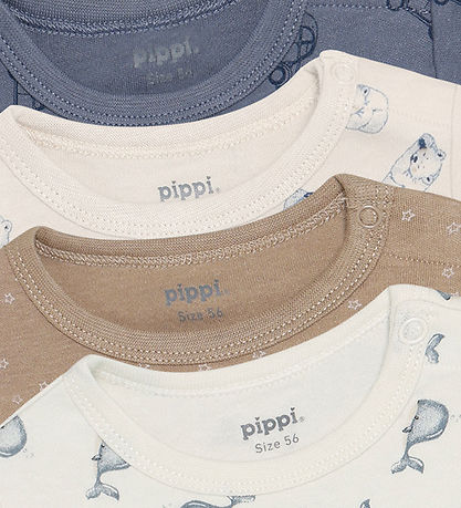 Pippi Baby Body k/æ - 4-pak - Flint Stone
