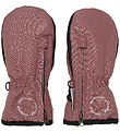 En Fant Mittens w. Zipper - Frosted Almond w. Gold Dots