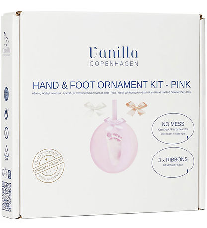 Vanilla Copenhagen Hånd- og Fodaftryk sæt m. Bånd - Rosa