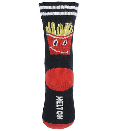 Melton Strømper - French Fries - Black