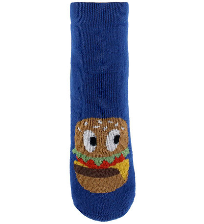 Melton Strømper - Anti-Slip - Burger - True Blue