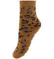 Melton Strømper - Anti-Slip - Leopard - Biscuit