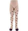 Melton Strømpebukser m. Sløjfer - Glitter - Crystal Pink
