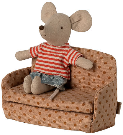 Maileg Miniature Sofa - Mus - Rosa m. Prikker
