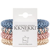 Kknekki Elastikker - 4-pak - Blå/Rosa/Guld