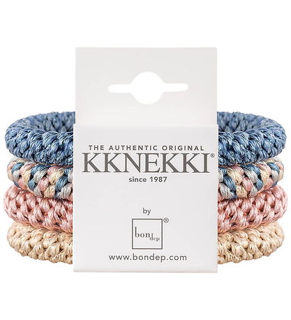 Kknekki Elastikker - 4-pak - Blå/Rosa/Guld
