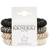 Kknekki Elastikker - 4-pak - Sort/Brun/Beige/Creme