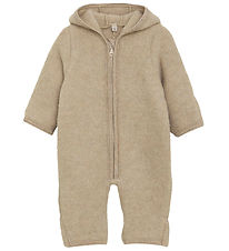 Huttelihut Køredragt - Uldfleece - Camel Melange m. Ører