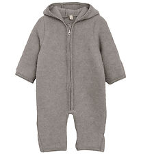 Huttelihut Køredragt - Uldfleece - Medium Grey Melange m. Ører