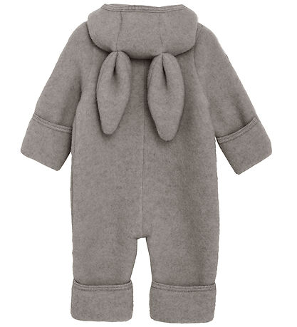 Huttelihut Køredragt - Uldfleece - Medium Grey Melange m. Ører