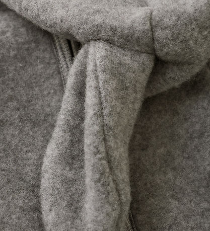 Huttelihut Fleecejakke - Uldfleece - Medium Grey Melange m. Ører