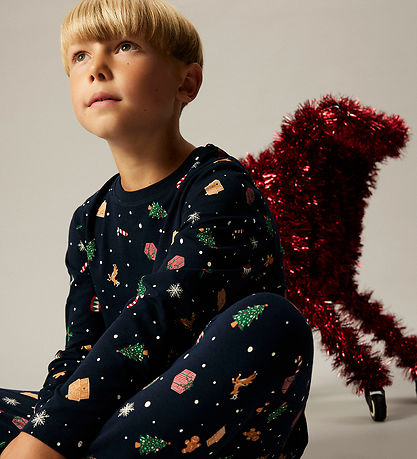 Name It Nattøj - 2-delt - NknVismas - Navy Blazer/Xmas AOP Navy