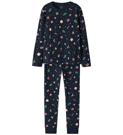 Name It Nattøj - 2-delt - NknVismas - Navy Blazer/Xmas AOP Navy