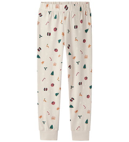 Name It Nattøj - 2-delt - NknVismas - Whitecap Gray/Xmas AOP