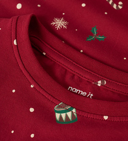 Name It Nattøj - 2-delt - NknVismas - Jester Red/Xmas AOP Red