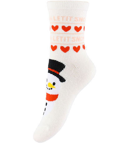 Kids Only Strømper - 2-pak - KogChristmas - Cloud Dancer/Snowman