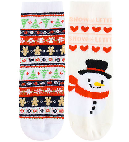 Kids Only Strømper - 2-pak - KogChristmas - Cloud Dancer/Snowman