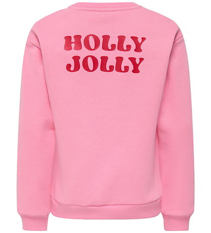 Kids Only Sweatshirt - KogZenja - Sachet Pink/Holly Jolly