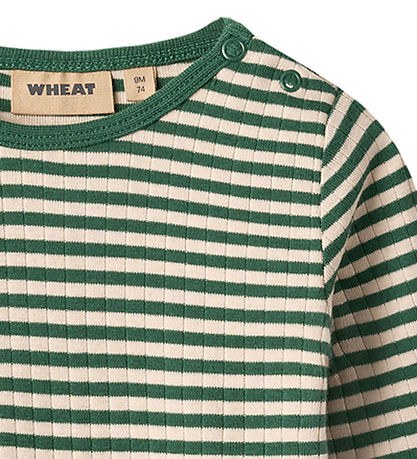 Wheat Bluse - Stig - Green Stripe