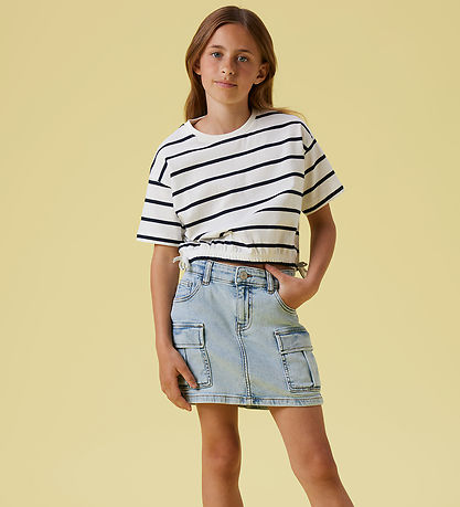 Name It Nederdel - NkfMillie - Cargo - Light Blue Bleached Denim