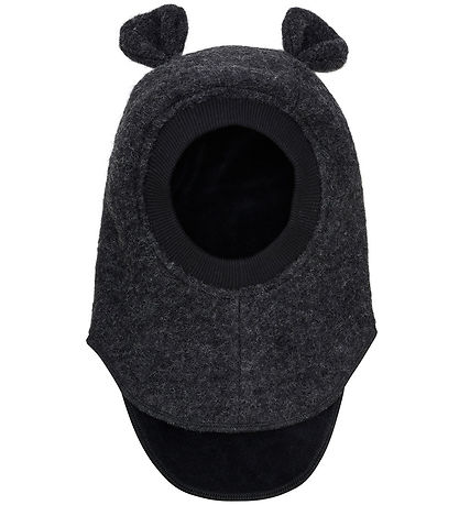 Huttelihut Elefanthue - Uld - 2-lags - Dark Grey Melange m. Ører