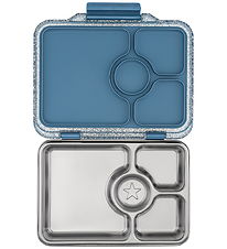 Yumbox Madkasse m. 4 Rum - Bento Steel - Paris Blue Glitter