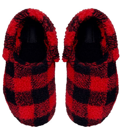Crocs Hjemmesko - Classic Buff Check Cozzy Slipper - Varsity Red