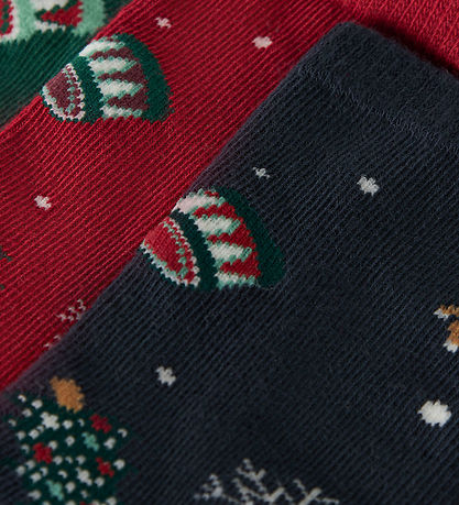Name it Strømper - 3-Pak - NmnVismas - Jester Red/Navy Blazer + 