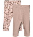 Wheat Leggings - 2-pak - Jules - Rose Powder Flowers