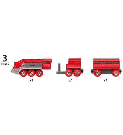BRIO World Strømlinet Tog - 3 dele - Rød 33557