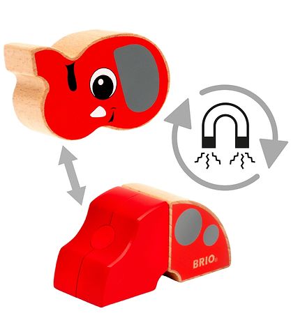 BRIO Magnetisk Legetøj - 6 dele - Giraf og Elefant 30284