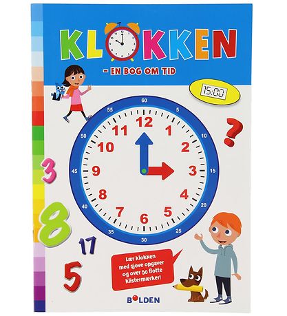 Forlaget Bolden Aktivitetsbog m. Klistermærker - Klokken - Dansk