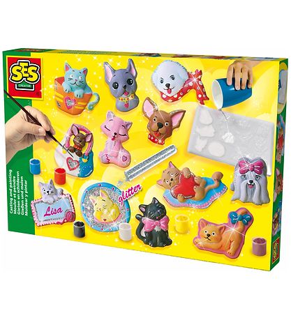 SES Creative - Støb Og Mal - Katte Og Hunde