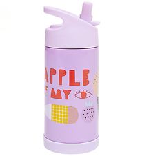 Petit Monkey Termoflaske m. Sugerør - 350 ml - Lilla m. Is