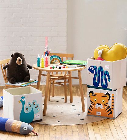 3 Sprouts Opbevaringskasse - 33x33x33 - Tiger