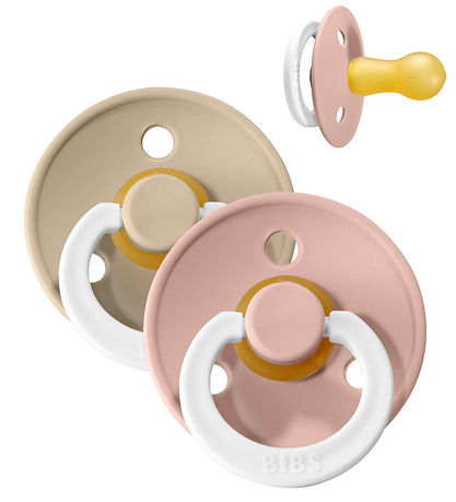 BIBS Colour Natsutter - Str. 1 - 2-pak - Rund - Blush/Vanilla