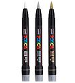 Posca Tuscher m. Penselspids - PCF-350 - 3 stk - Sølv/Guld/Hvid