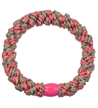 Kknekki Hårelastik - Rosa/Brun Glimmer