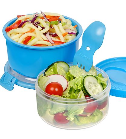 Sistema Madkasse m. Bestik - Lunch Stack - 965 ml - Blå